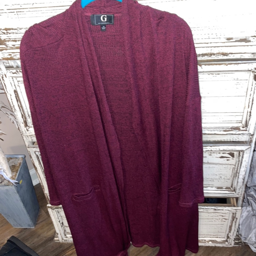NWOT G by guliana burgundy cardigan fine new size 1x-3x nice